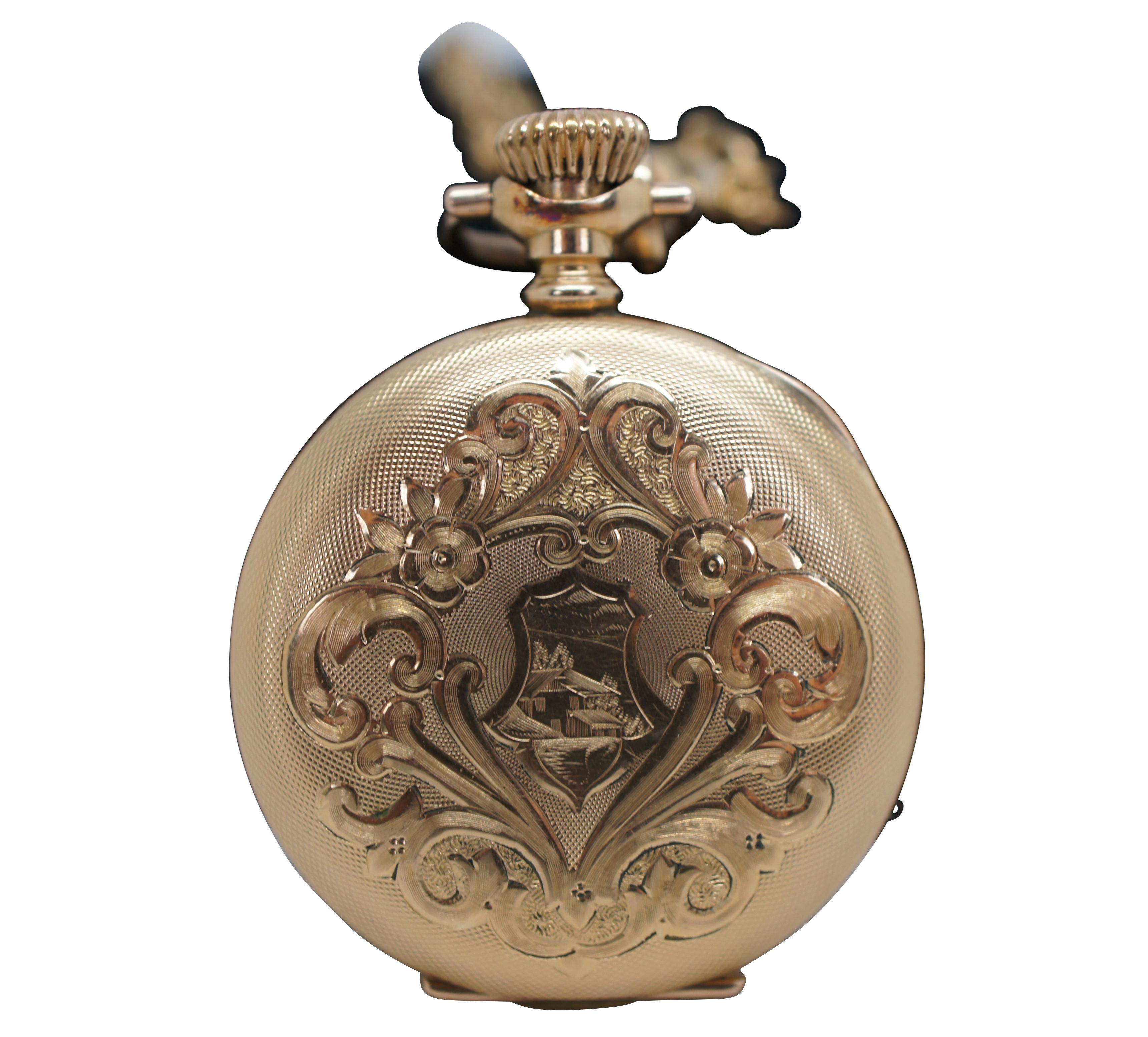 Late Victorian Antique 1906 Elgin National Deuber Special 7 Jewel 14k GF Hunter Pocket Watch 