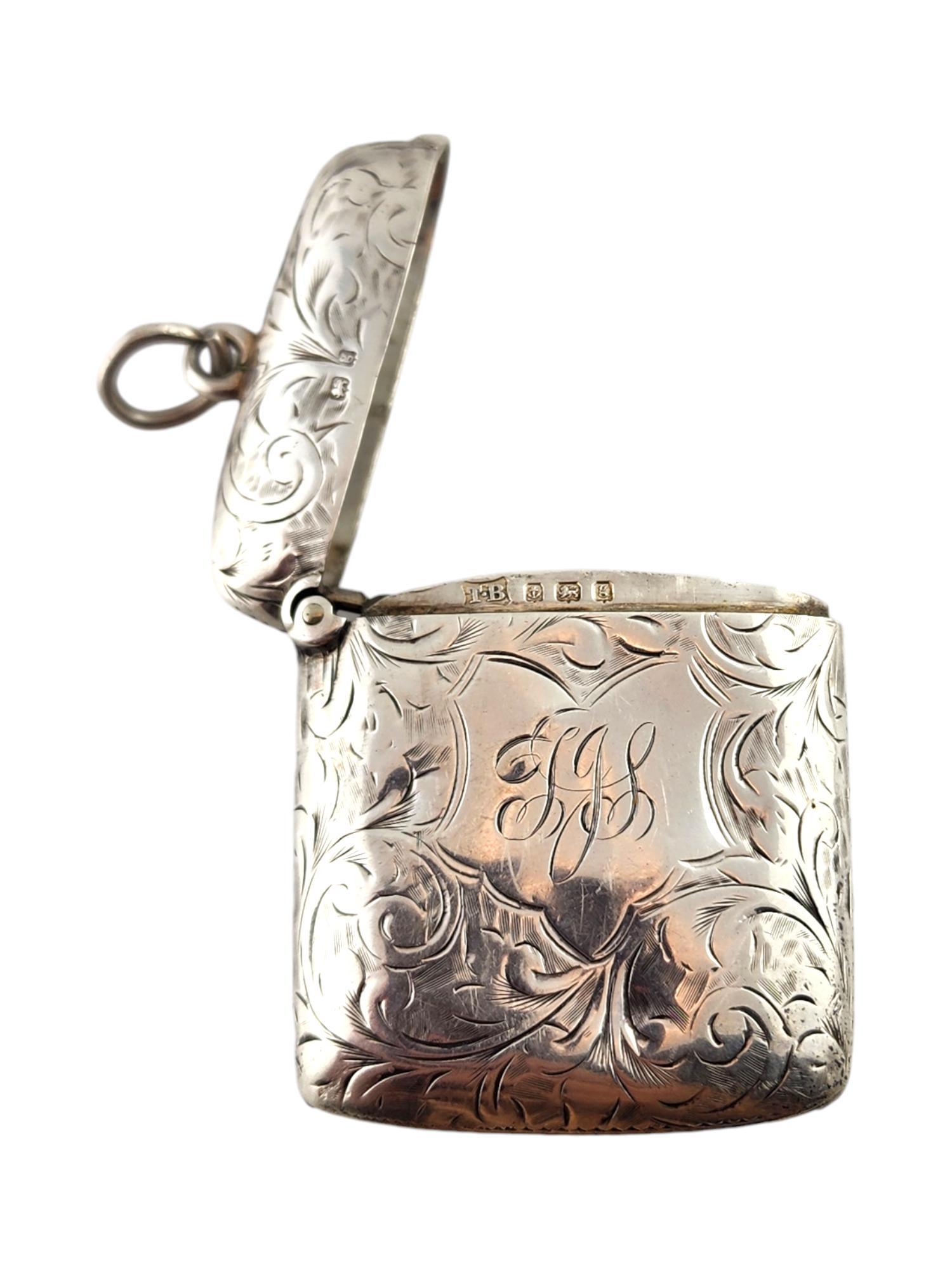 Women's Antique 1906 TB Birmingham England Sterling Silver Vesta Case #18430