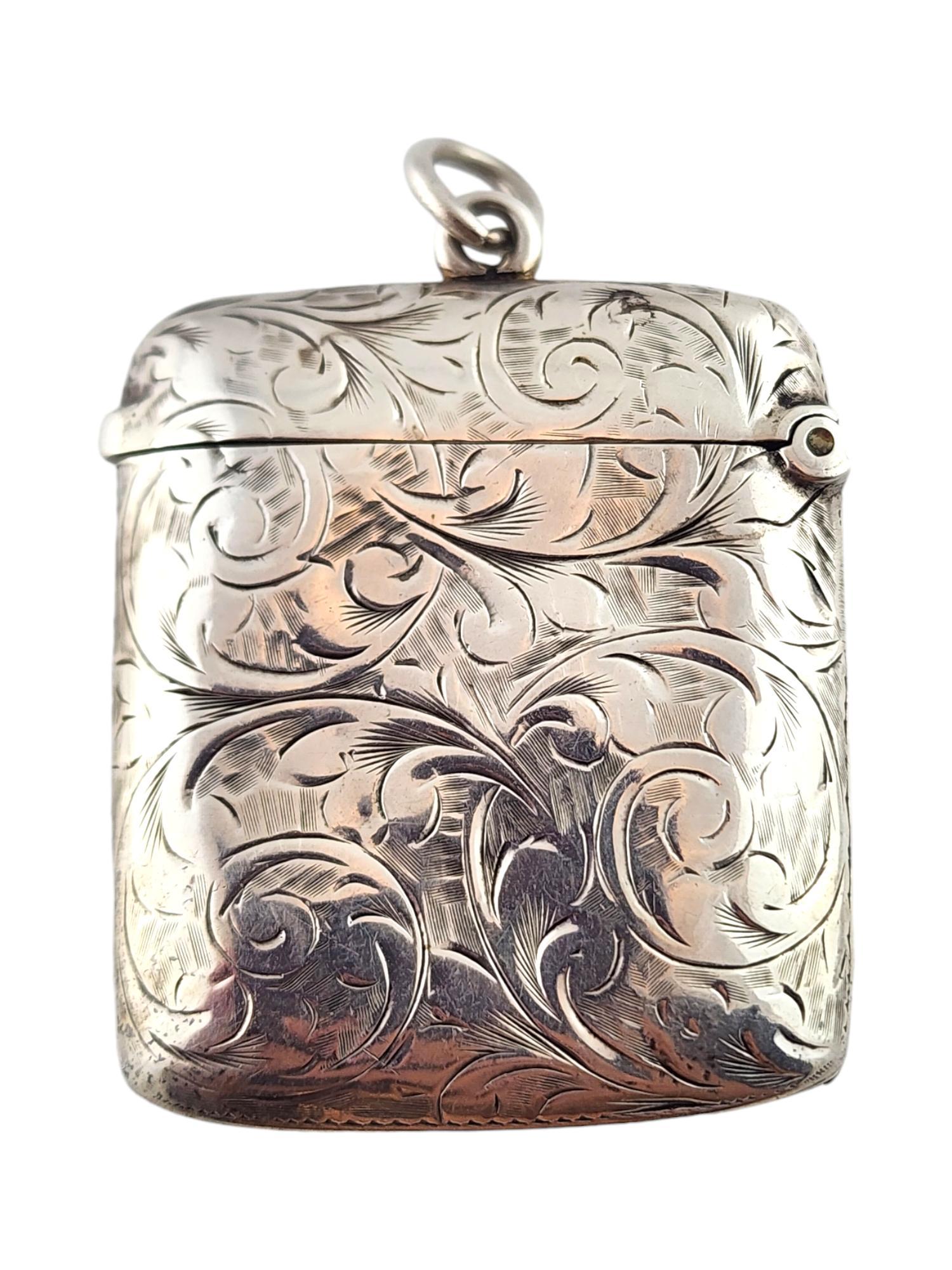 Antique 1906 TB Birmingham England Sterling Silver Vesta Case #18430 1