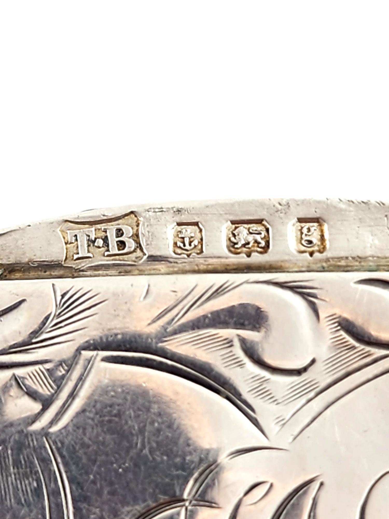 Antique 1906 TB Birmingham England Sterling Silver Vesta Case #18430 5
