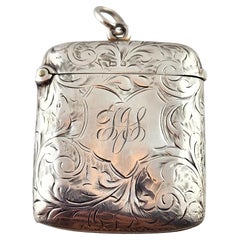 Antique 1906 TB Birmingham England Sterling Silver Vesta Case #18430