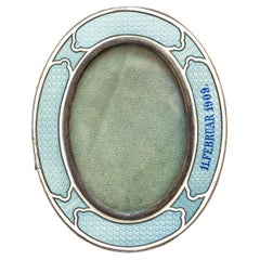 Antike blaue Emaille-Silberschachtel von 1909, signiert Monk Wien, signiert