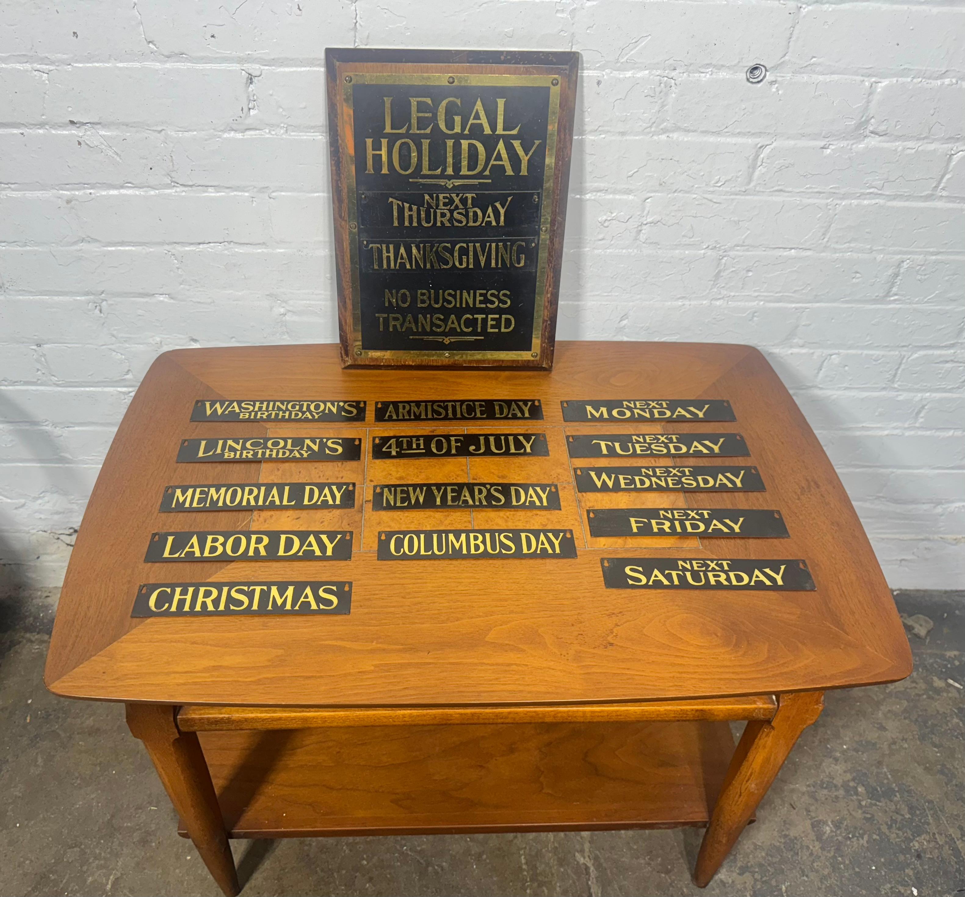 Enseigne de banque en laiton des années 1910-1920 