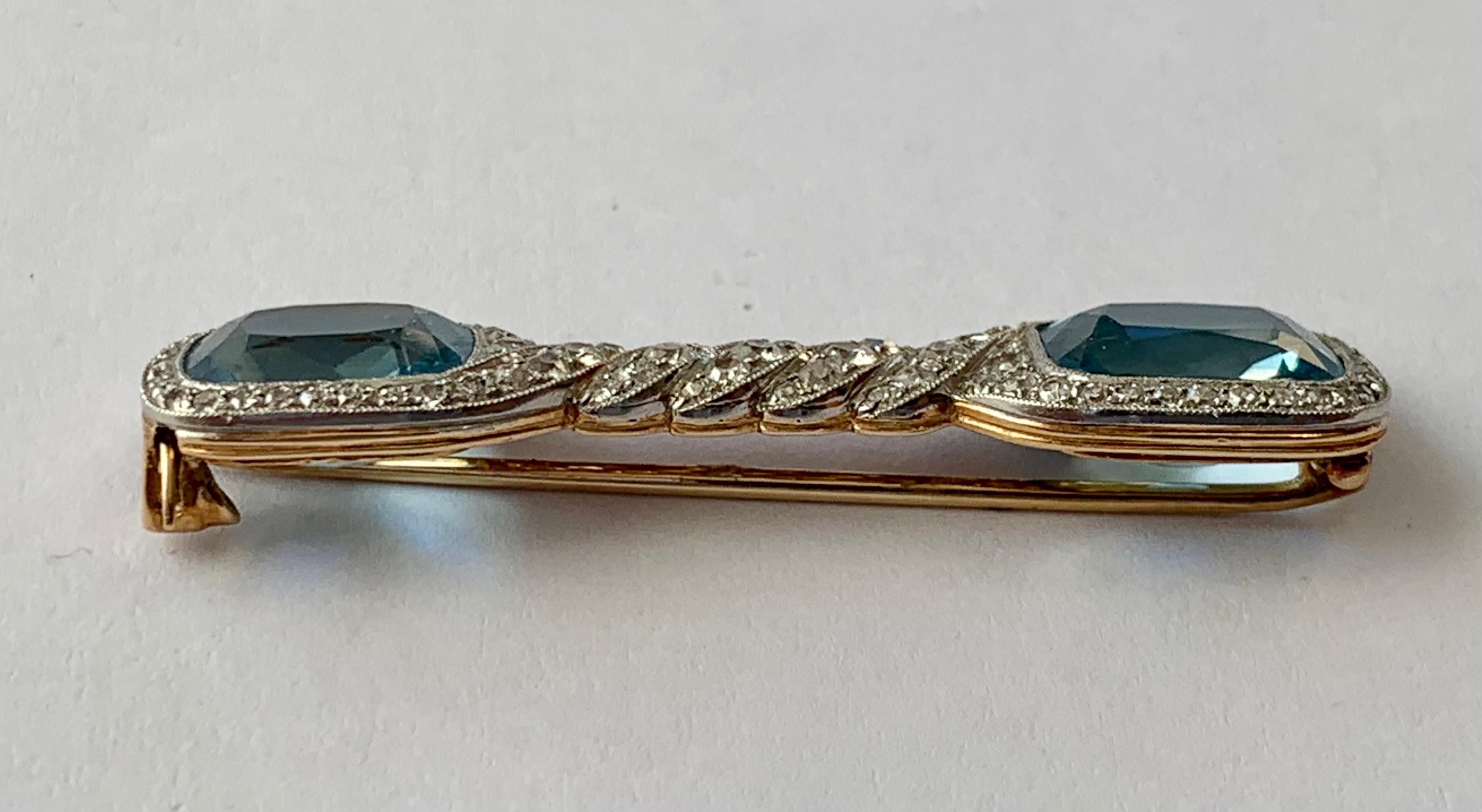 antique aquamarine brooch