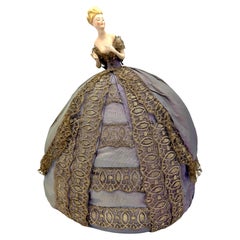Antique 1910 Belle Époque Bisque Porcelain Doll Tea Cozy in Original Condition