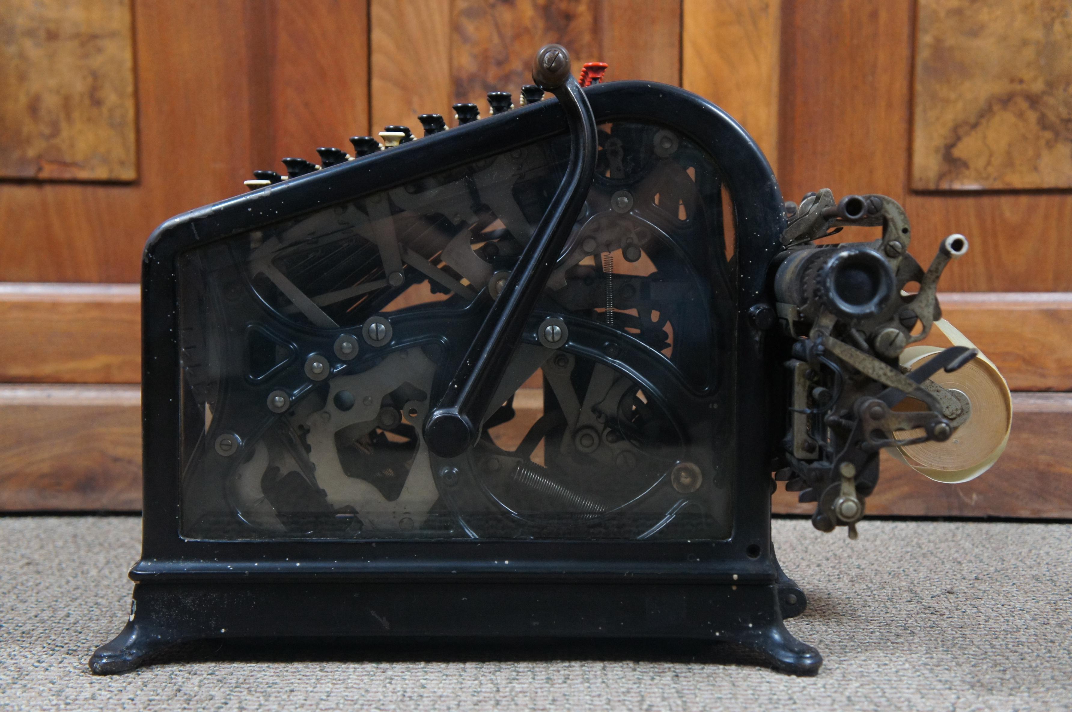 Industrial Antique 1910 Burroughs Class 1 No 9 Adding Bookkeeping Typewriter Machine