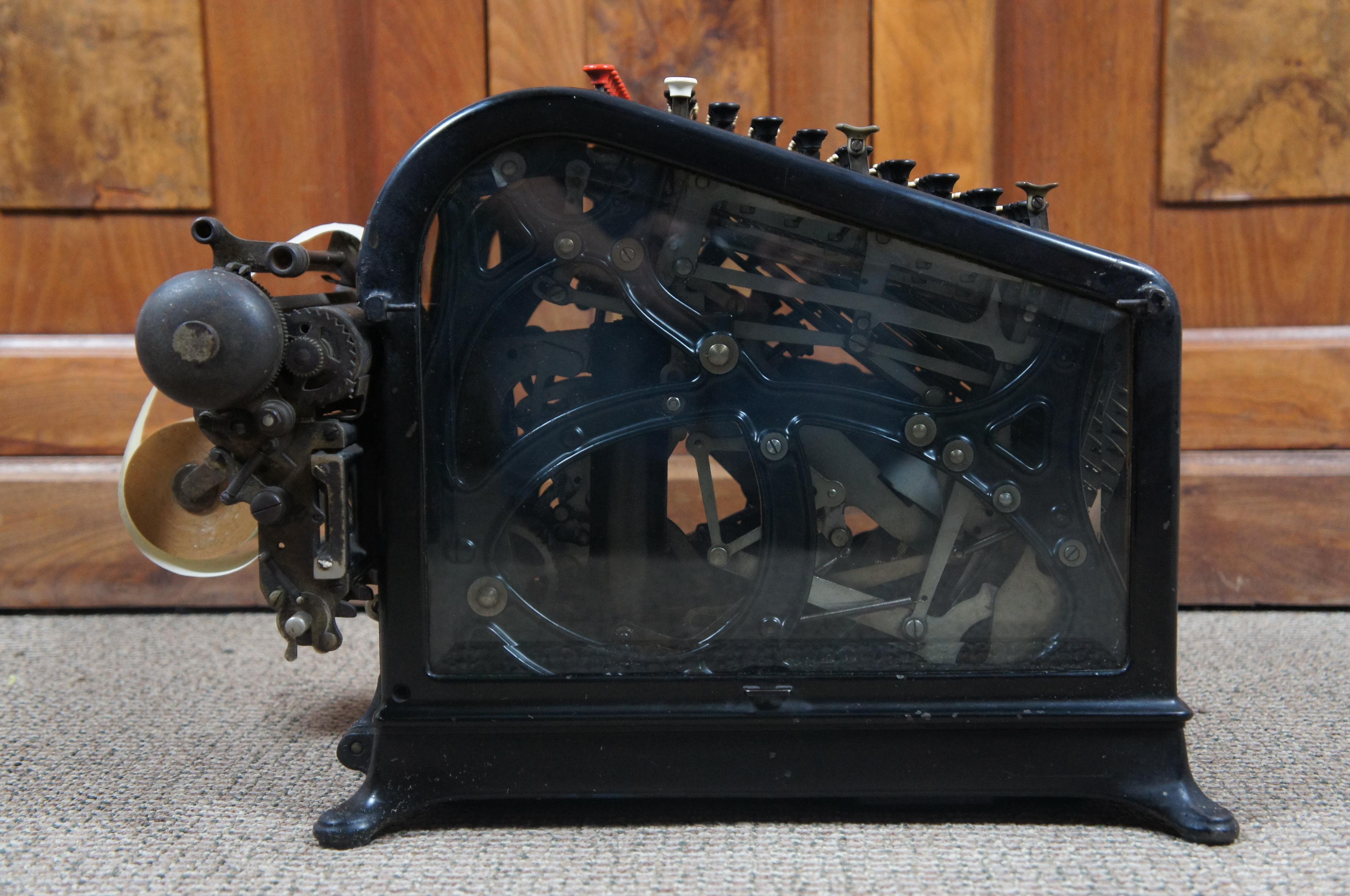 Glass Antique 1910 Burroughs Class 1 No 9 Adding Bookkeeping Typewriter Machine