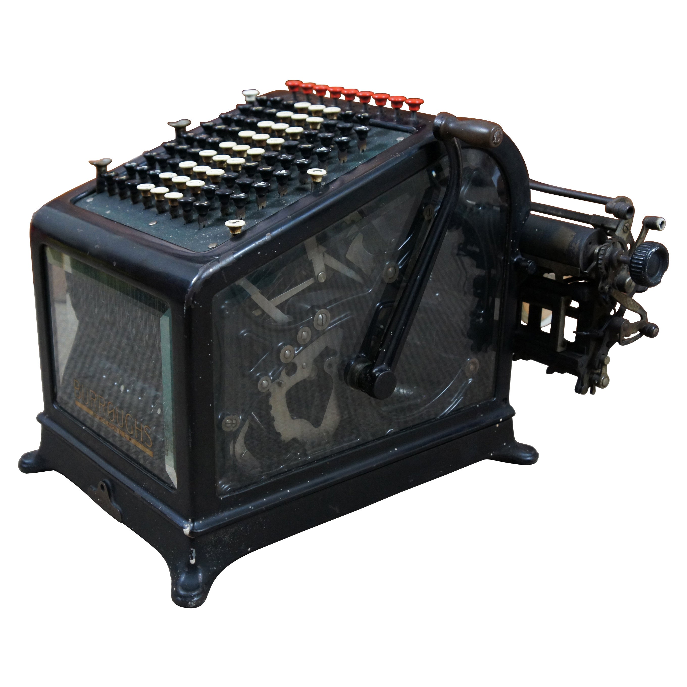Antique 1910 Burroughs Class 1 No 9 Adding Bookkeeping Typewriter Machine