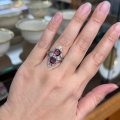 Antique 1910 Edwardian Spinel and Diamond Ring 14k/Platinum