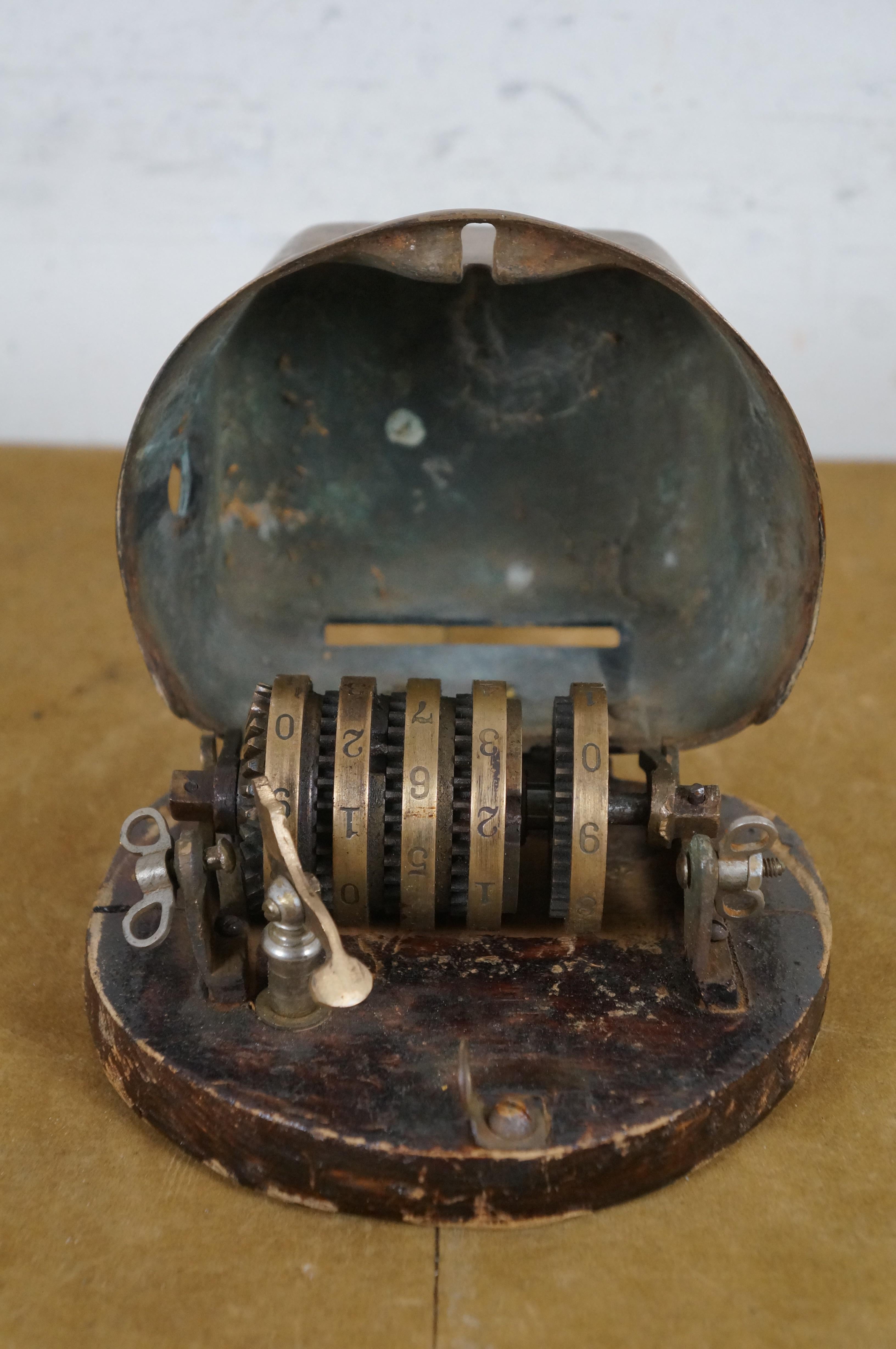 Antike 1910 HV Bright Brass Ballpark Stadion Drehkreuz Counter Cap 6