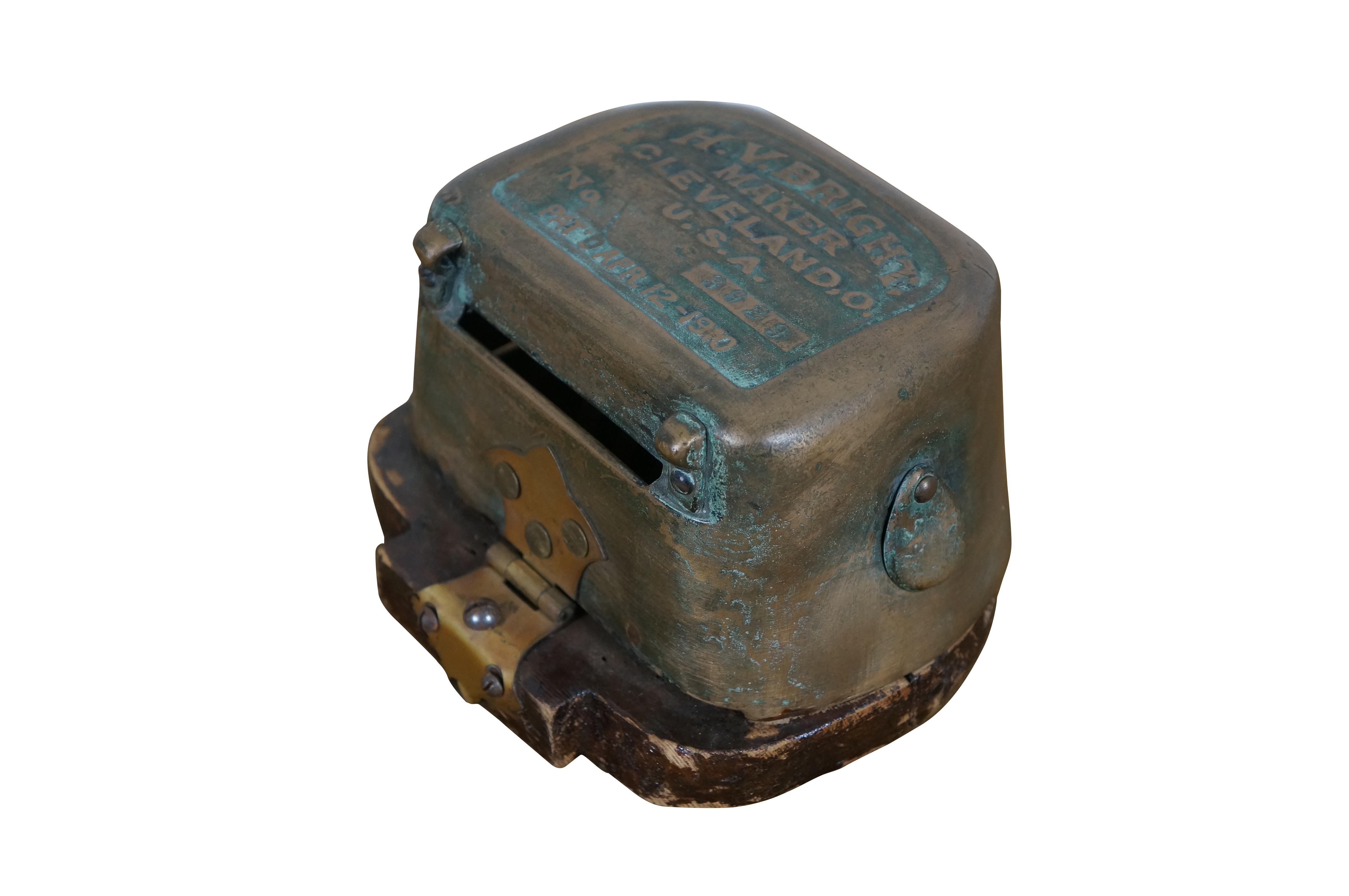 Antike 1910 HV Bright Brass Ballpark Stadion Drehkreuz Counter Cap 6