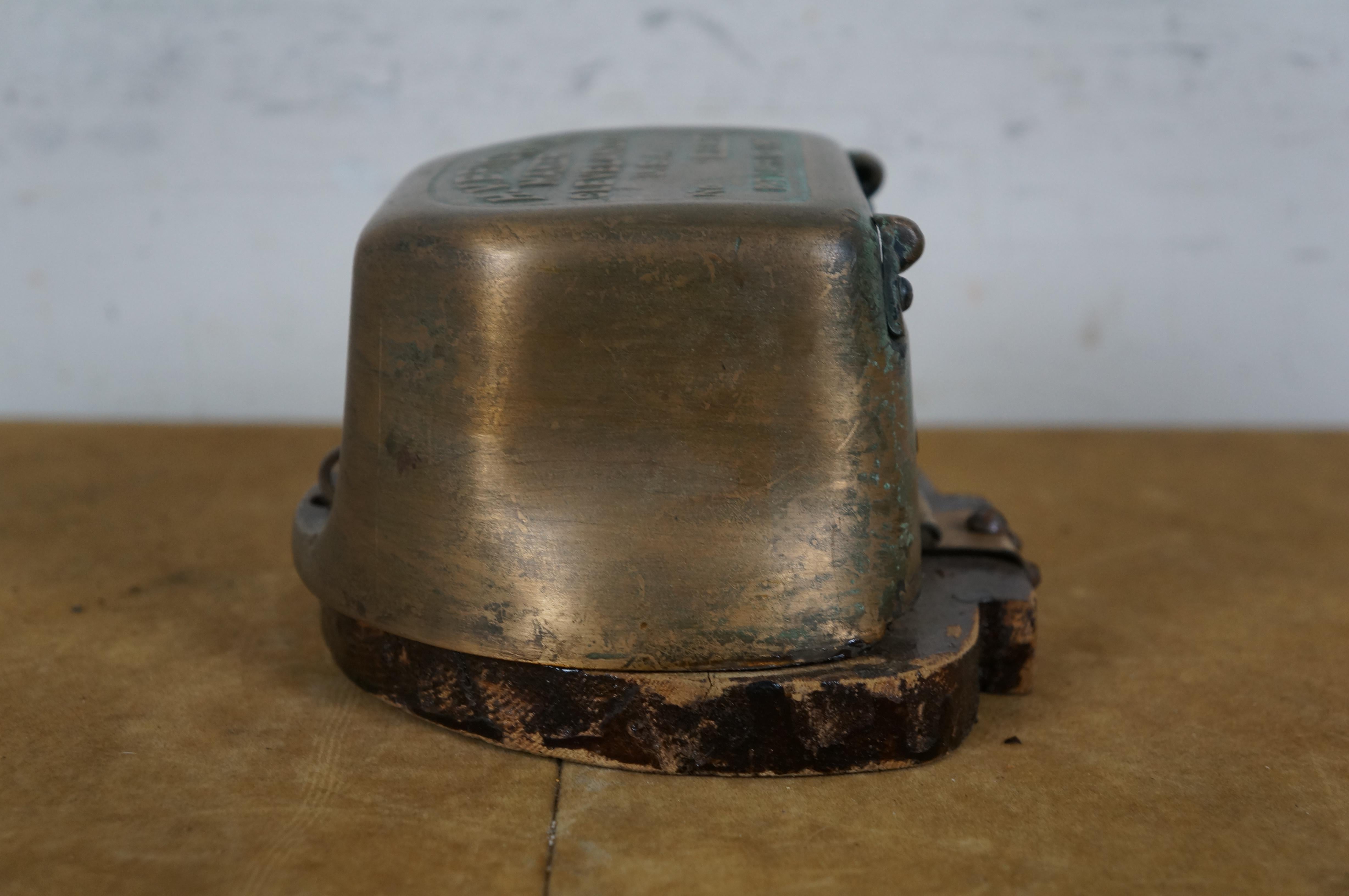 Antike 1910 HV Bright Brass Ballpark Stadion Drehkreuz Counter Cap 6