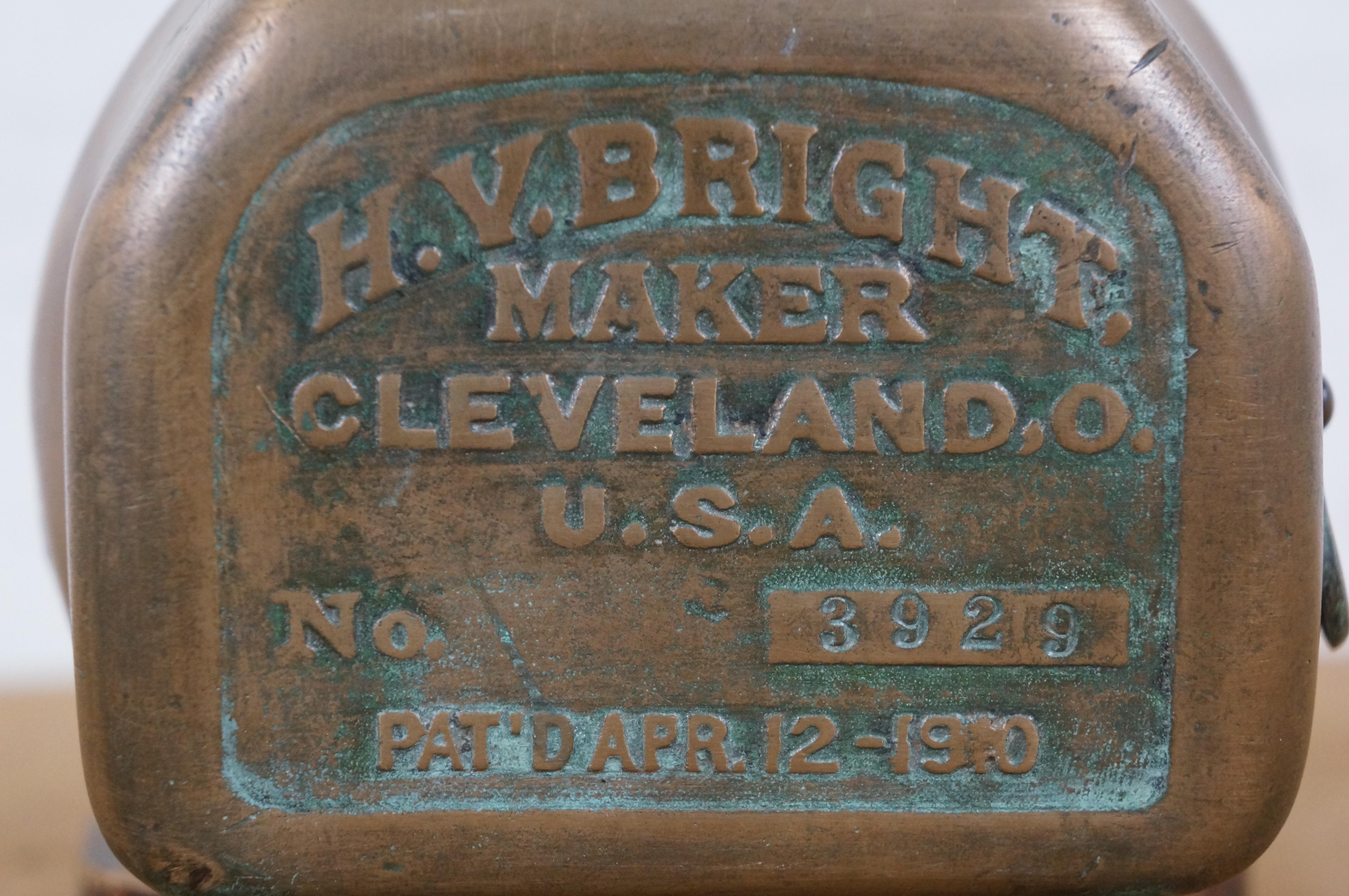Antike 1910 HV Bright Brass Ballpark Stadion Drehkreuz Counter Cap 6