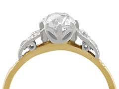 Antique 1.16 Carat Diamond and Yellow Gold White Gold Set Solitaire Ring