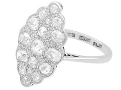 Antique 1910s 1.54 Carat Diamond and White Gold Platinum Set Marquise Ring