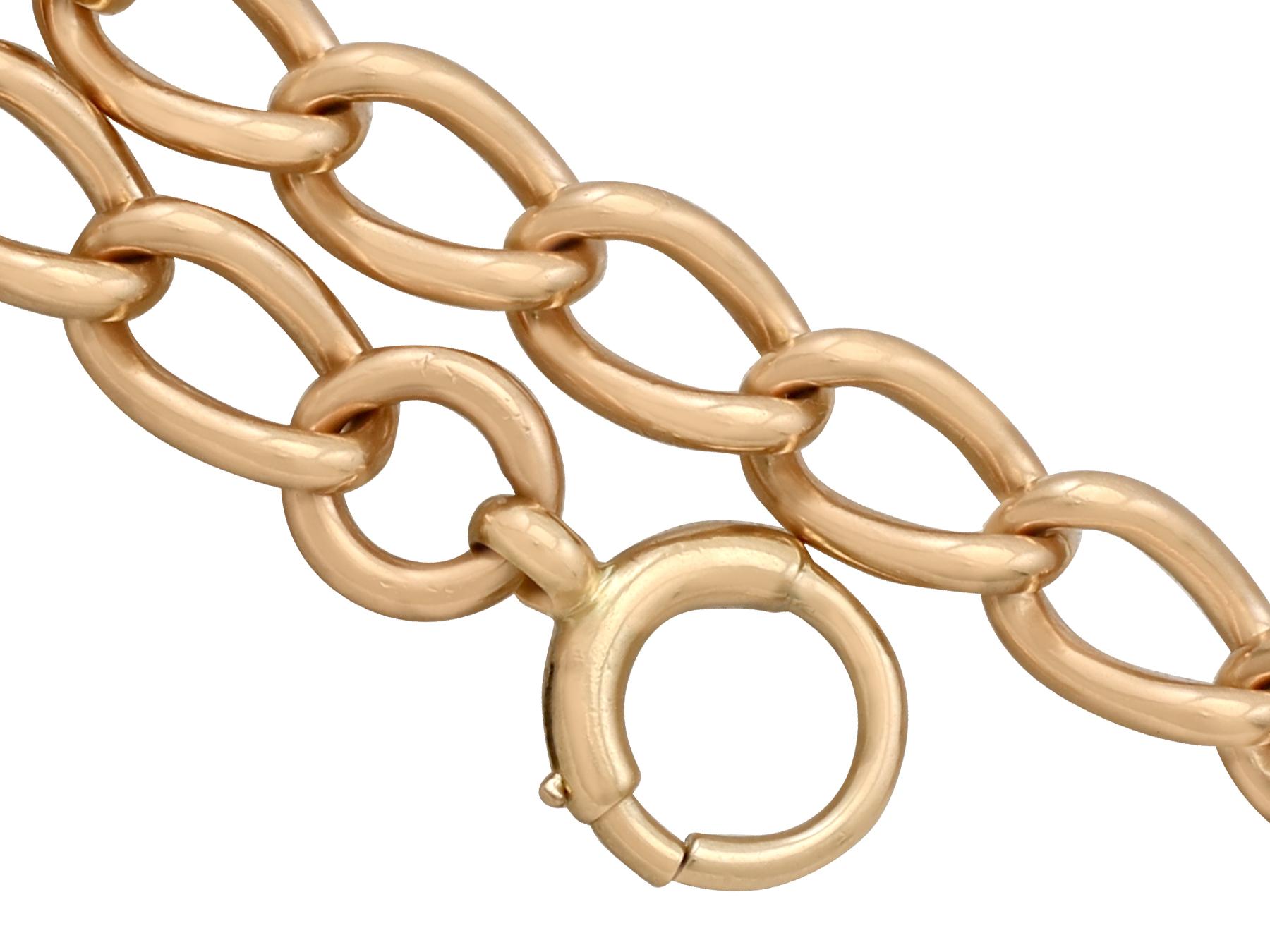 vintage 15k 610 solid yellow gold anchor chain link necklace 23