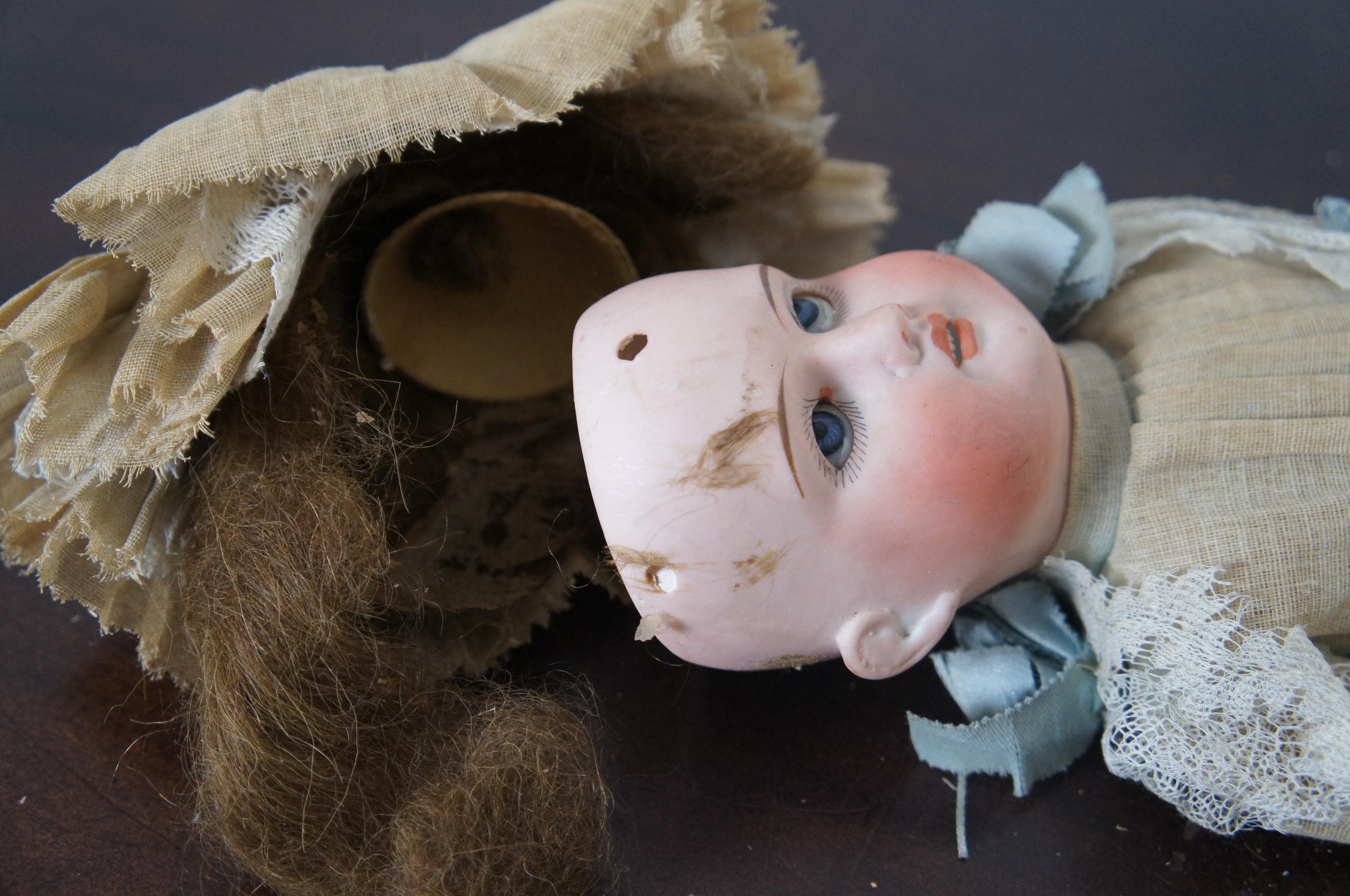 Antique 1910s Armand Marseille Bisque Head Wiefel W & Co Character Doll In Good Condition For Sale In Dayton, OH
