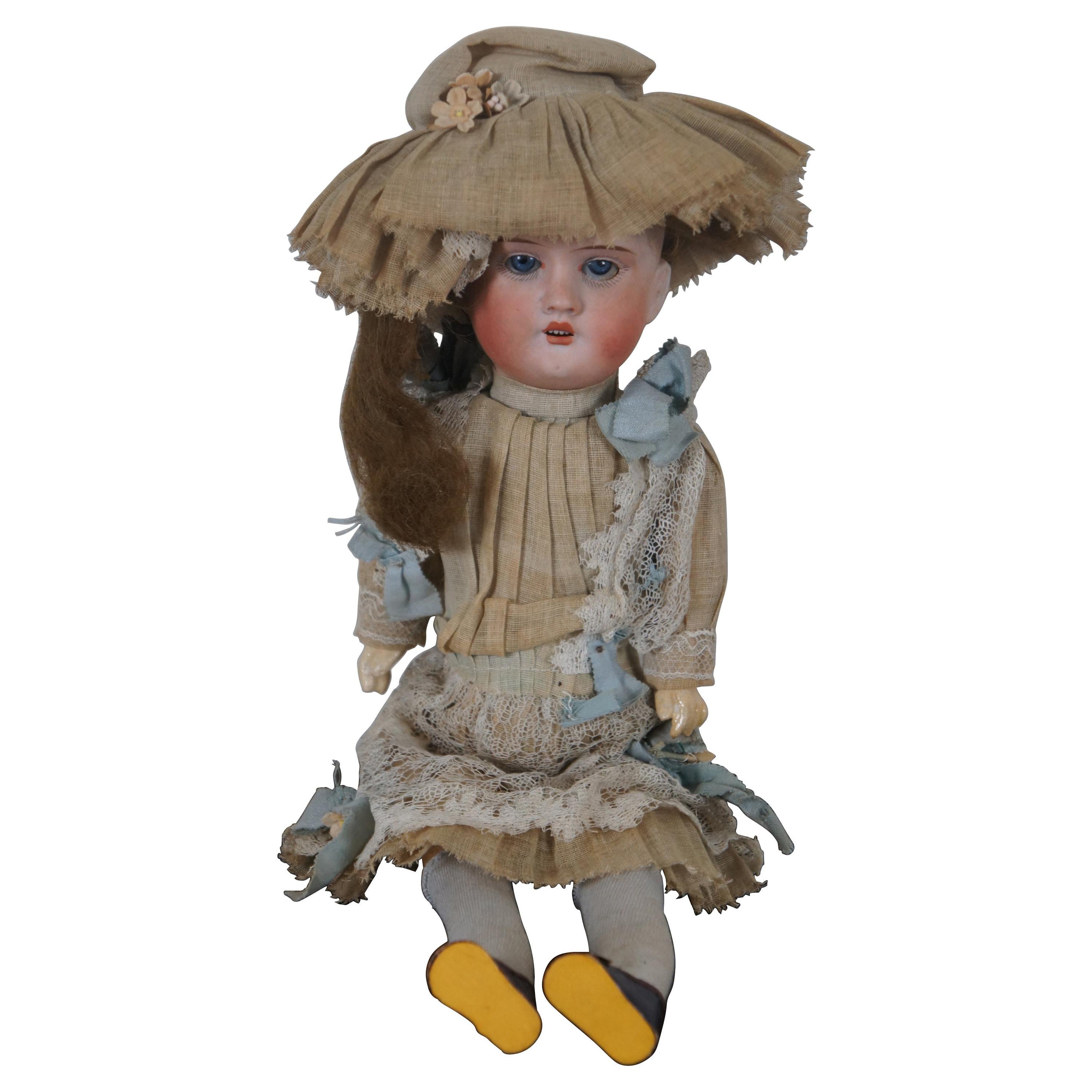 Antique 1910s Armand Marseille Bisque Head Wiefel W & Co Character Doll For Sale