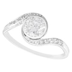 Antico anello solitario in platino e diamanti del 1910