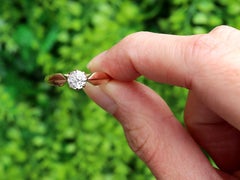 Antique 1910s Diamond and Rose Gold Solitaire Engagement Ring