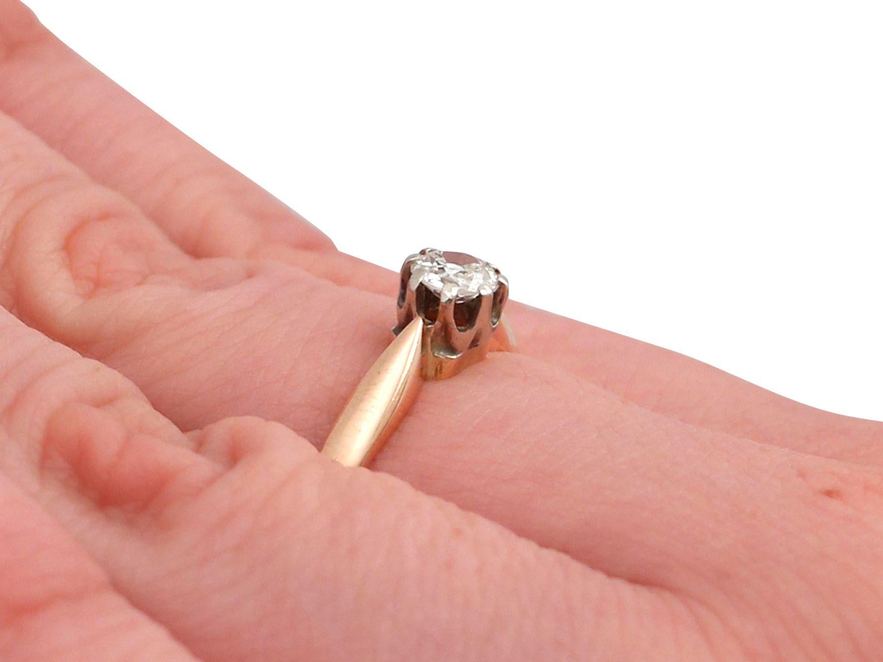 1910s Diamond and Rose Gold Solitaire Ring For Sale 4