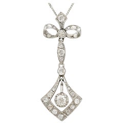 Antique 1910s Diamond and White Gold Pendant