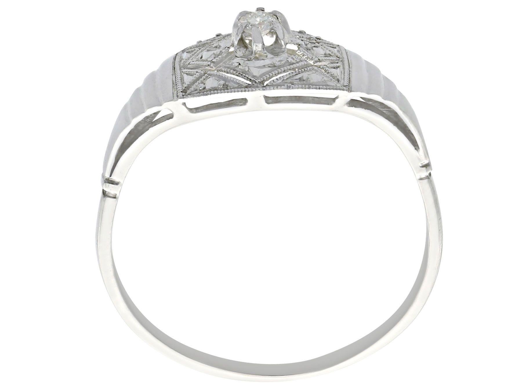 Women's or Men's Antique 1910s Diamond and White Gold Platinum Set Cocktail Ring For Sale