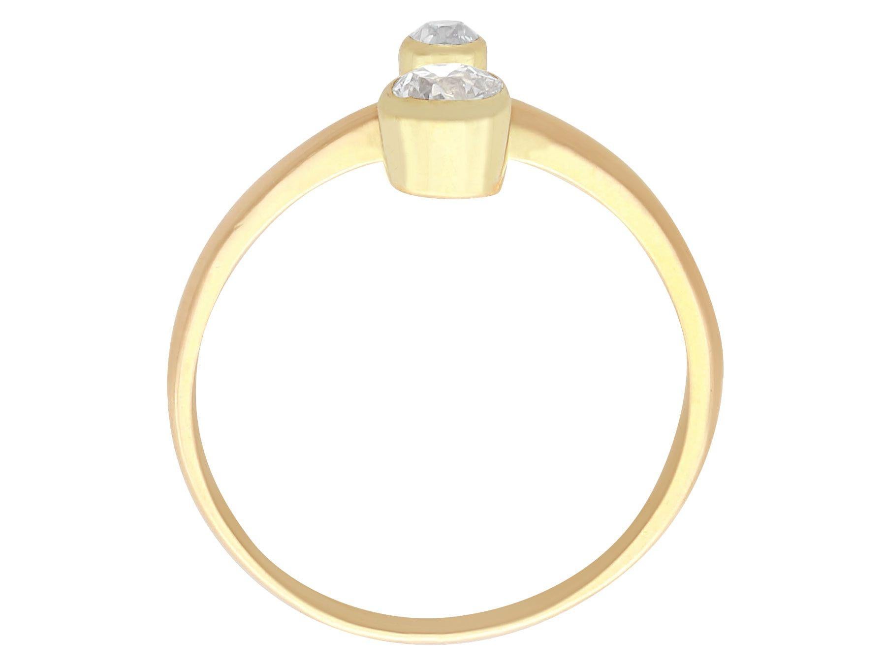 Women's or Men's Antique 1910s Diamond Yellow Gold Cocktail Ring For Sale