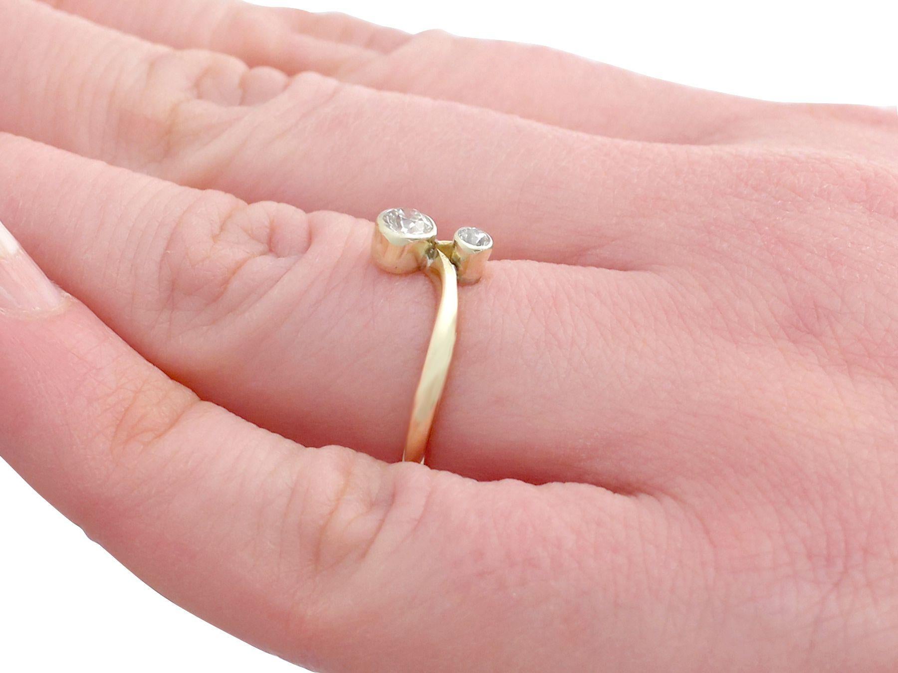 1910s Diamond 18k Yellow Gold Cocktail Ring For Sale 2