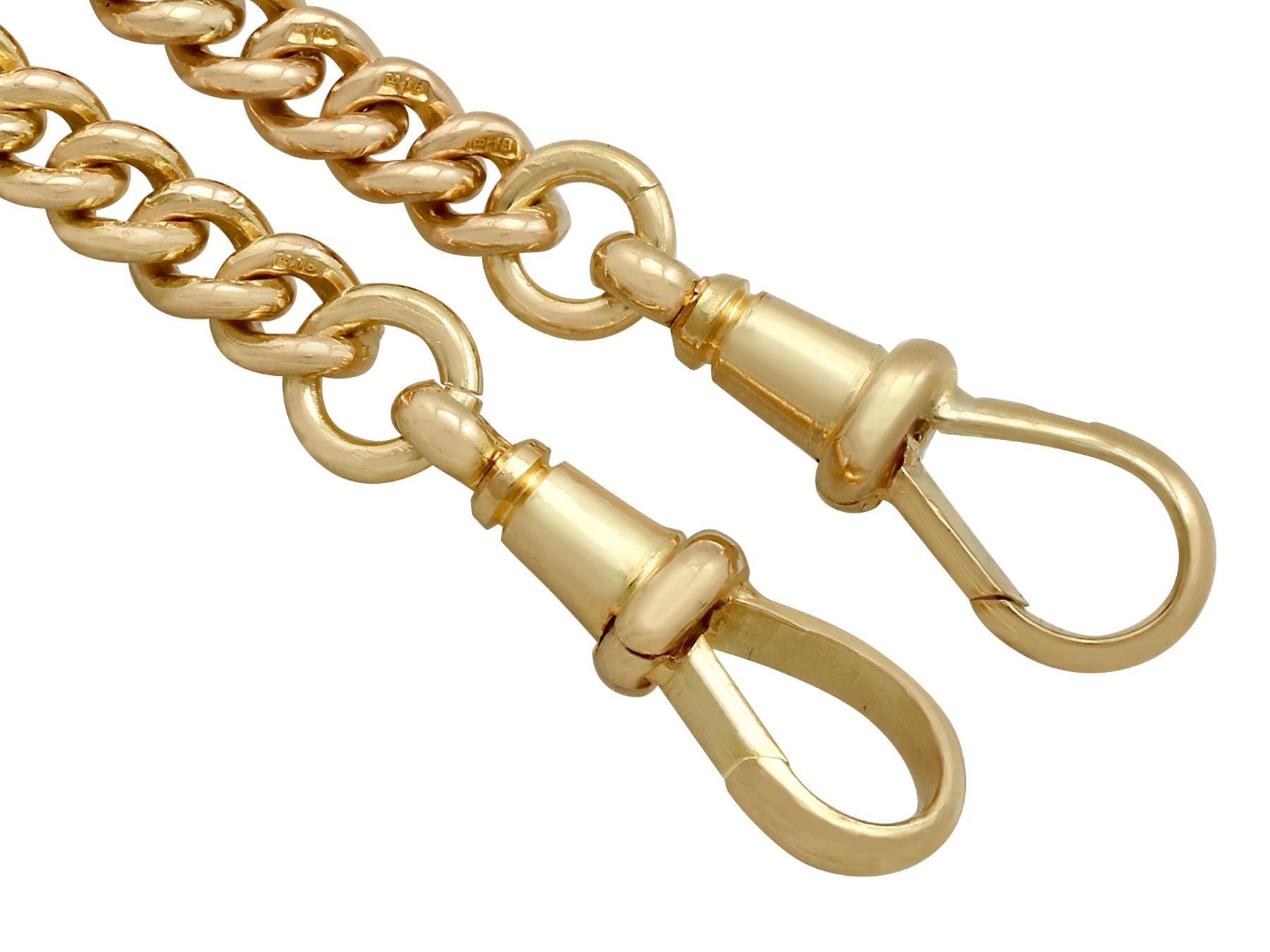Antique 1910s Double Albert Watch Chain in Gold In Excellent Condition In Jesmond, Newcastle Upon Tyne