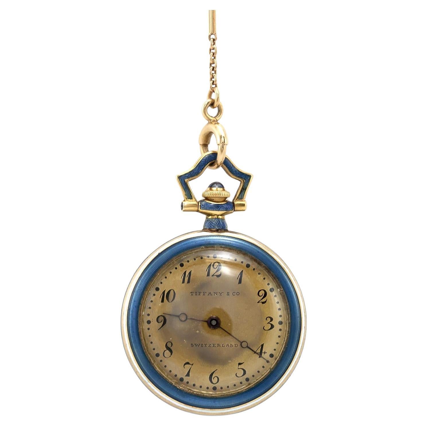 Antique 1910s Edwardian Tiffany & Co. Montre de poche