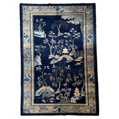 Antique 1910s Peking Chinese Rug – Hand-Knotted Wool – 5.1' x 7.10' - 1B986