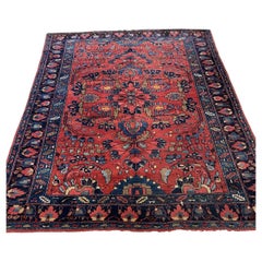 Antique 1910s Persian Lilihan Rug, Traditional Floral Design 5.7'x6.8' - 1B981