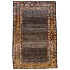Antiquities 1910s Persian Loristan Gabbeh Rug, Orange, Red, Brown, Wool, 5' x 7'