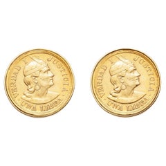 Boutons de manchette en or pour pièces de monnaie du Pérou, Antiquités 1910