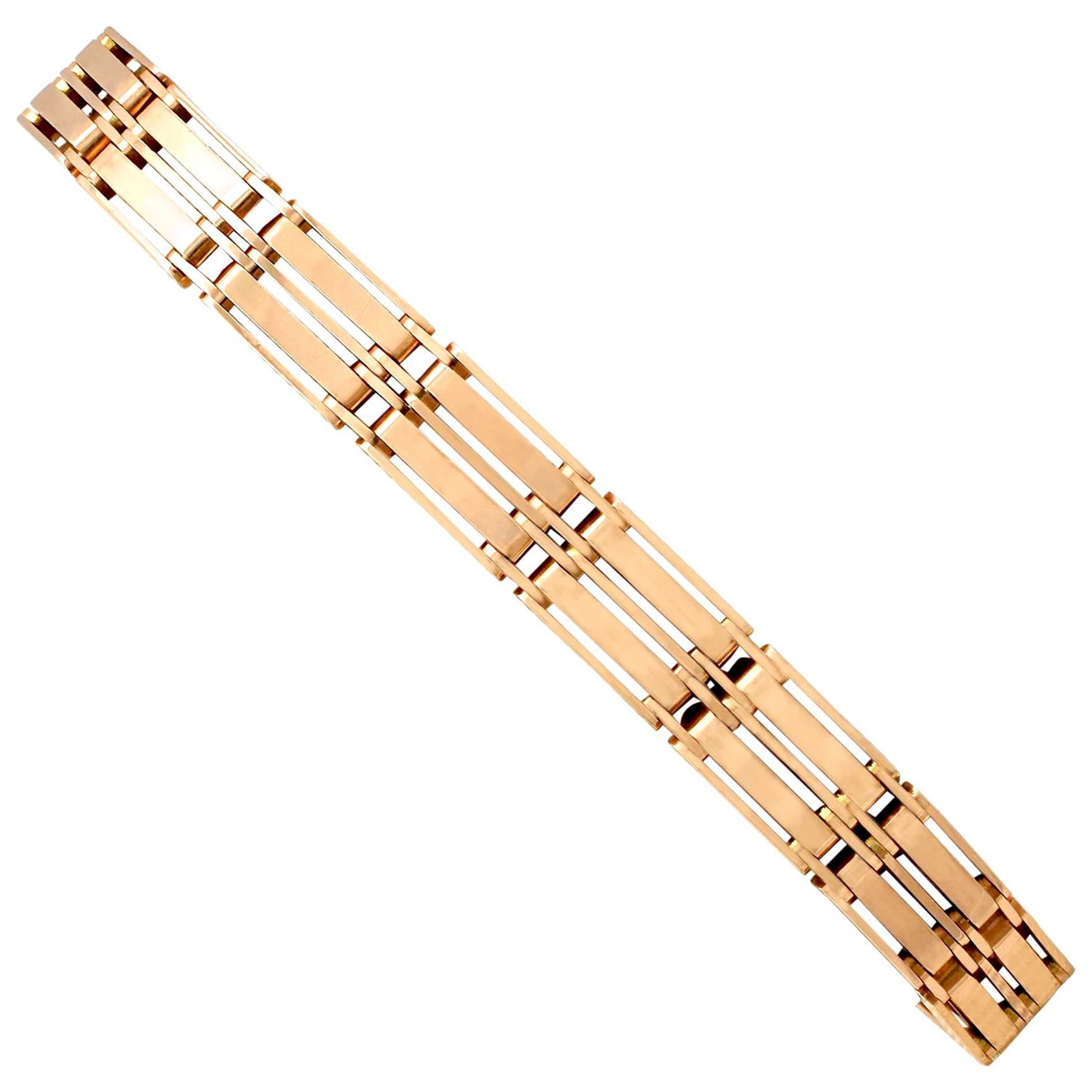 Antique 1910s Rose Gold Gate Bracelet