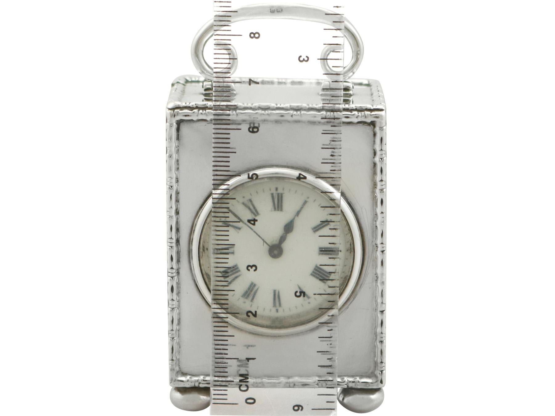 Antique 1910s Sterling Silver Boudoir Clock 7