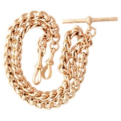 Used 1910s T Bar Watch Chain in 9 Karat Yellow Gold