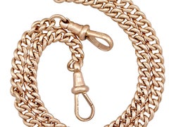 Antique 1910s Yellow Gold Double Albert Watch Chain