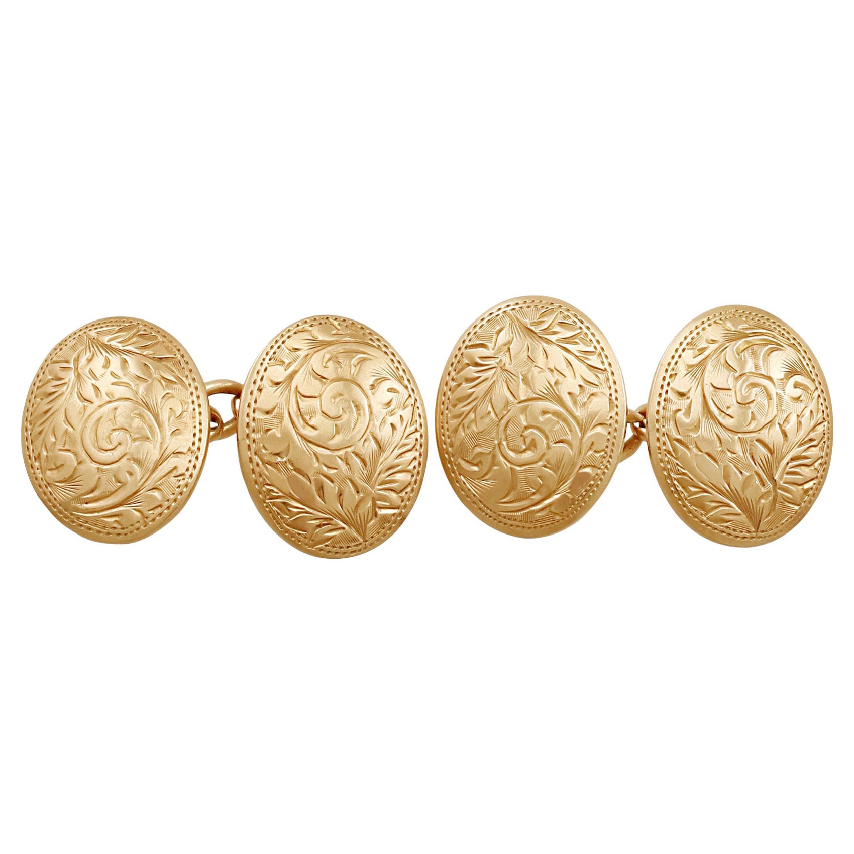 Gemelos antiguos de 1912 en oro rosa de 9 quilates para hombre