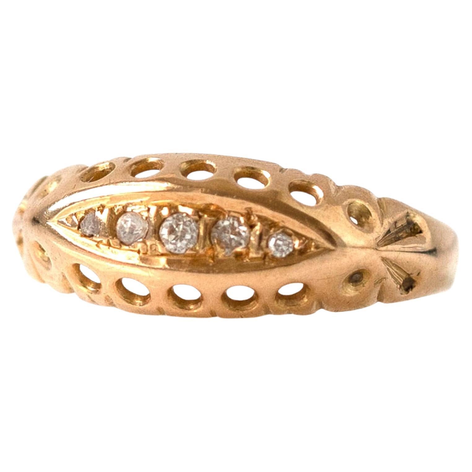 Antique 1912 George V 18 Carat Gold Diamond Ring For Sale