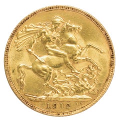 Antique 1912 George V Gold Full Sovereign Coin