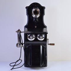 Antique 1912 Railroad telephone w Long Pole & Crank Magneto by L.M. Ericsson