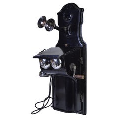 Antique 1912 Railroad telephone w Long Pole & Crank Magneto by L.M. Ericsson