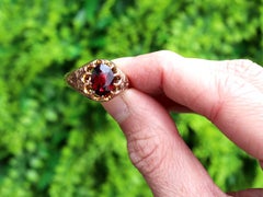 Antique 1913 2.57 Carat Garnet and Rose Gold Solitaire Engagement Ring