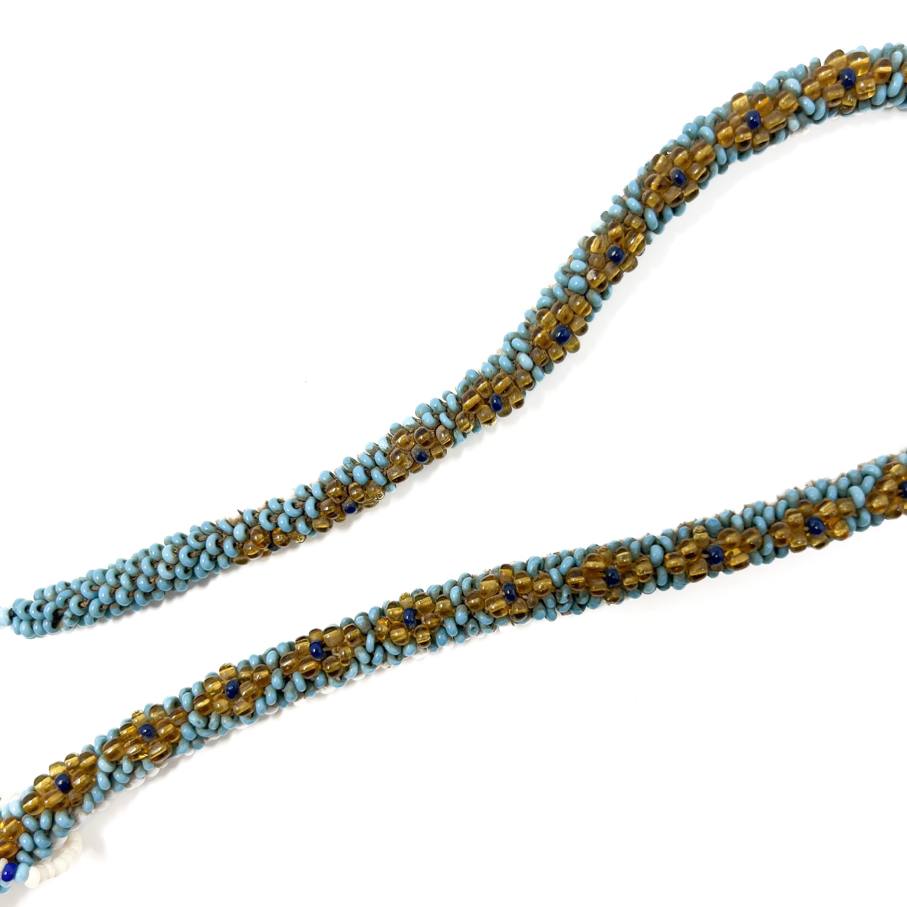 Antique 1914-1918 Turkish Prisoner of War Beaded Snake Necklace For Sale 3