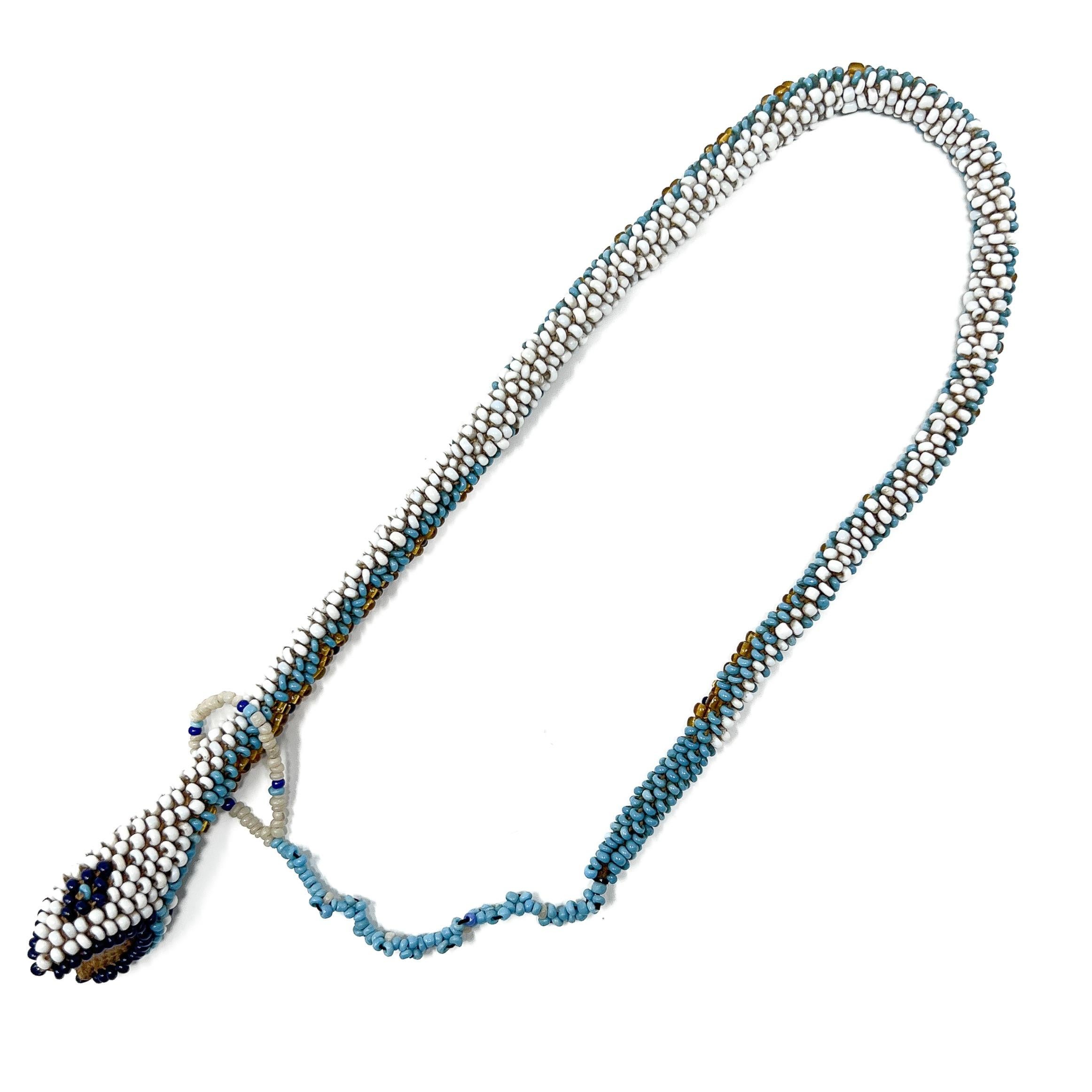 Antique 1914-1918 Turkish Prisoner of War Beaded Snake Necklace For Sale 5