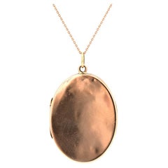 Antique 1914 9ct Rose Gold Oval Locket Necklace
