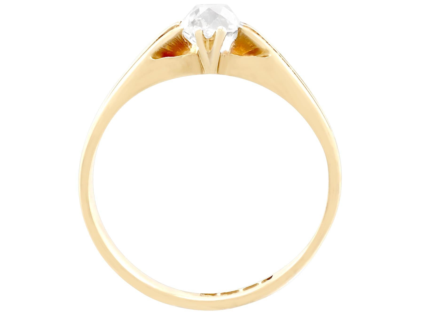 Round Cut Antique 1914 Diamond and Yellow Gold Solitaire Engagement Ring For Sale