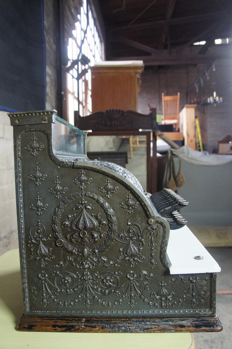 Antique 1914 Model 333 NCR National Cash Register Ornate Embossed Brass